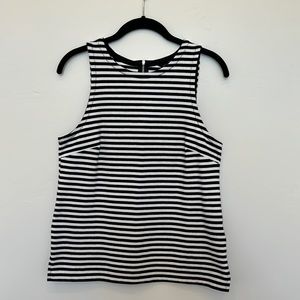 Banana Republic white and black striped sleeveless top size 8